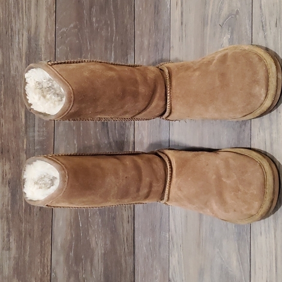 Bearpaw Womens Tall Fur Suede boots shoes sz 7 - Picture 4 of 14